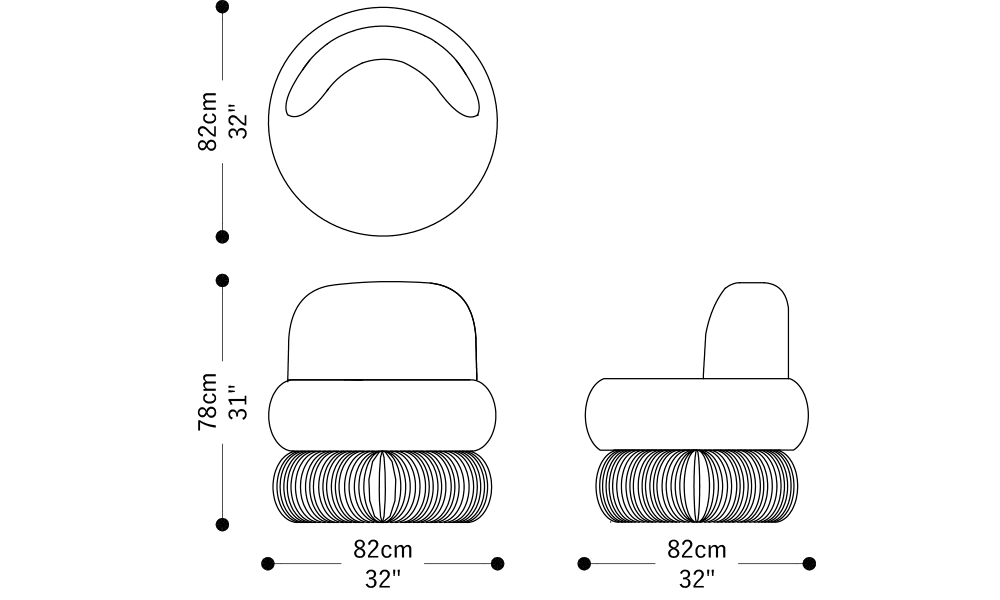 Image of the main dimensions of the product